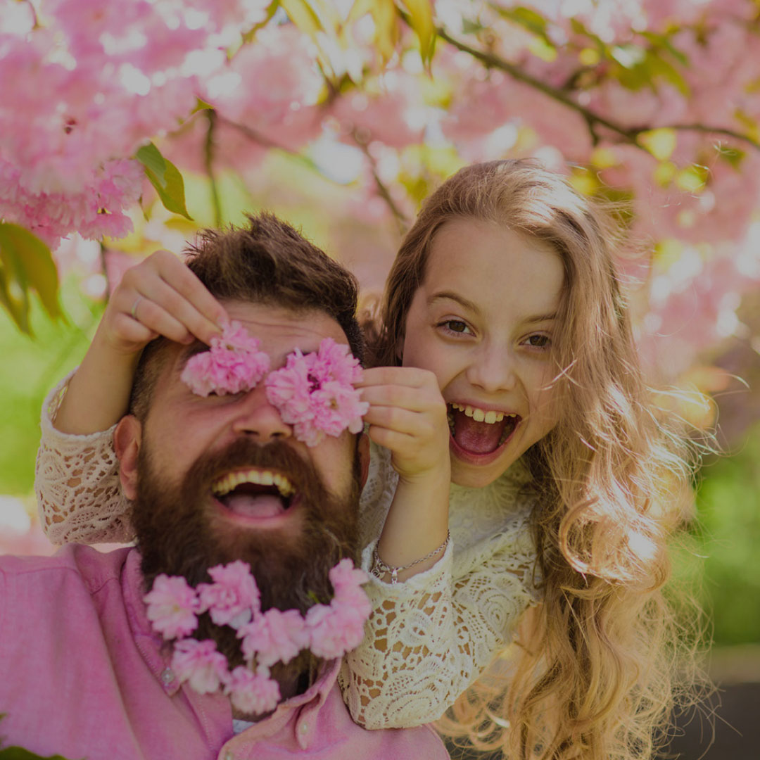 dad and daughter at spring even